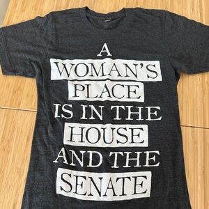 Trendy dark grey feminist tee